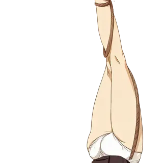 👙 legs, tied, rope, anime, hanging whatsapp sticker