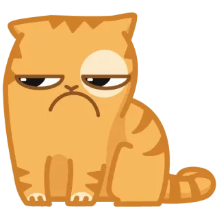 ☹️ кот, рыжий кот, стикер, мультфильм, милый, животное telegram sticker