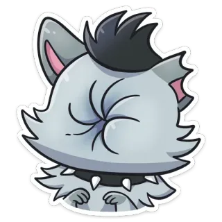 🫥 Wolf, Tier, Cartoon, Sticker telegram sticker