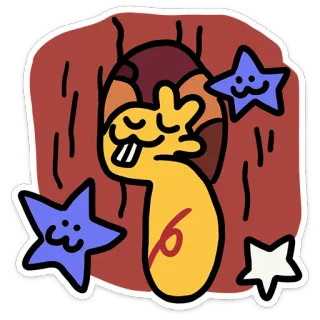 😴 Cartoon, Sterne, Süß, Gelb, Figur, Kunst telegram sticker