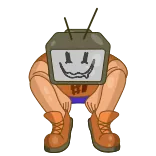 ❤️ tv head, character, digital art, cartoon telegram sticker