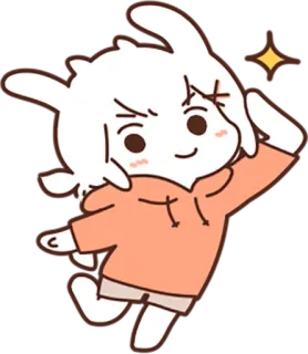 🆗 cute, bunny, character, cartoon, rabbit, animal, kawaii whatsapp sticker