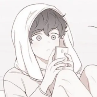 ✨ อนิเมะ, การ์ตูน, ตัวละคร, เสื้อฮู้ด, โทรศัพท์, น่ารัก, เด็กผู้ชาย telegram sticker