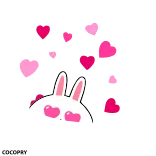 😍 amor, conejo, corazones, lindo, animal, kawaii telegram sticker
