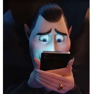 📲 Dracula Hotel Transylvania вампир, Дракула, Монстры на каникулах, телефон, мультфильм telegram sticker