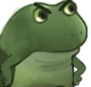 🤨 rana, animal, verde, dibujos animados whatsapp sticker