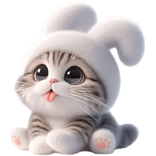 😛 猫, 小猫, 兔子, 动物, 可爱, 宠物 telegram sticker