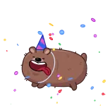 🤩 bear, party, celebration, cute, animal, cartoon telegram sticker