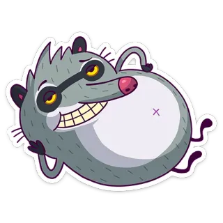 😏 rakun, kartun, hewan, stiker, menyeringai, lucu telegram sticker