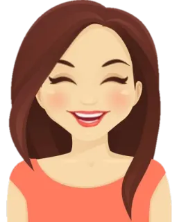 😂 Frau, Cartoon, Porträt, Lächeln, Glücklich whatsapp sticker