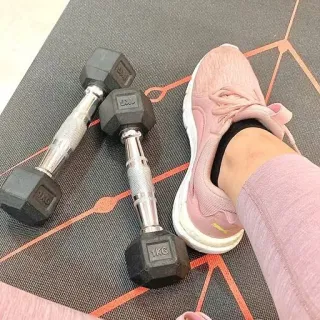 😖 halteres, exercício, fitness, treino, academia, pesos, treino telegram sticker