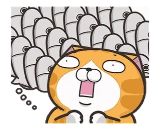 ⭐️ gato, dibujos animados, gracioso, sorprendido, expresión, pez telegram sticker