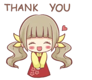 ❤ THANK YOU obrigado, grato, fofo, desenho animado, anime, kawaii, adorável telegram sticker