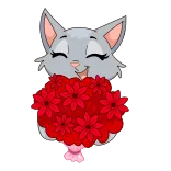🌹 猫, 花, 花束, 可爱, 动物 telegram sticker