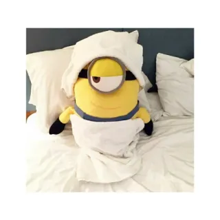 😴 Minion Despicable Me Minion, serviette, bain, lit, peluche, personnage de dessin animé, Moi, moche et méchant telegram sticker