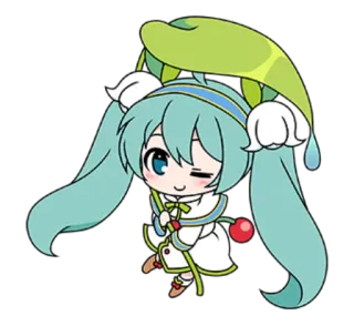 🦞 Hatsune Miku 애니메이션, 귀여운, 치비, 보컬로이드, 미쿠, 하츠네 미쿠 whatsapp sticker