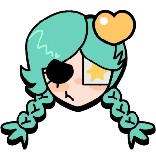 💖 Anime, Cartoon, Schattig, Meisje, Ster, Hart telegram sticker