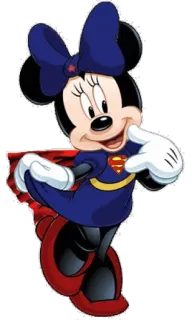 😉 Minnie Mouse Minnie, cartoni animati, supereroe, Disney, Superman, mashup telegram sticker