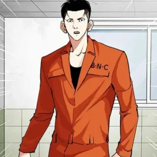 😧 B-N-C Gefängnis, orangefarbener Overall, Figur telegram sticker