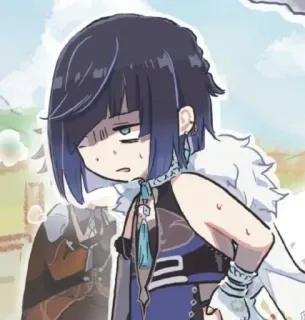 😱 Yelan Genshin Impact 游戏, 动漫, 角色, 夜兰, 原神, Q版, 贴纸 telegram sticker