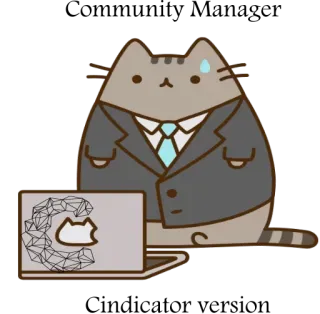 🤖 Pusheen gato, Pusheen, negocios, traje, ordenador, oficina whatsapp sticker