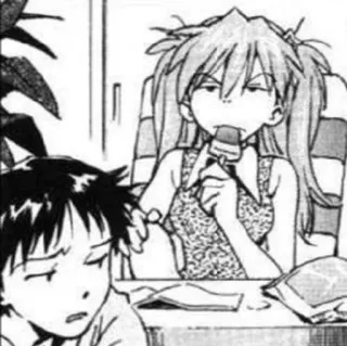 👾 Asuka Evangelion anime, manga, character, popsicle telegram sticker