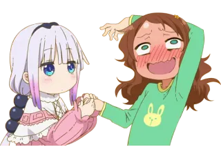 😵 Kanna Kamui Miss Kobayashi's Dragon Maid Anime, Drago, Carino, Kanna, Chibi telegram sticker