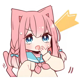 👸 anime, kot, słodki, naklejka, manga, dziewczyna telegram sticker