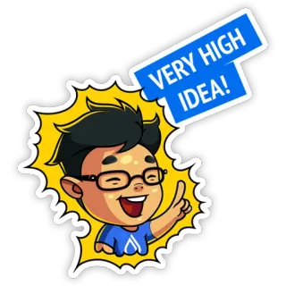 💎 VERY HIGH IDEA! idea, cartone animato, ottima idea, ispirazione, intelligente telegram sticker