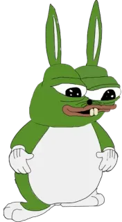 🐰 pepe, frog, rabbit, meme, funny, cartoon, sticker telegram sticker