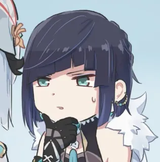 🤔 Yelan Genshin Impact 动漫, 电子游戏, 角色, 夜兰, 原神 telegram sticker