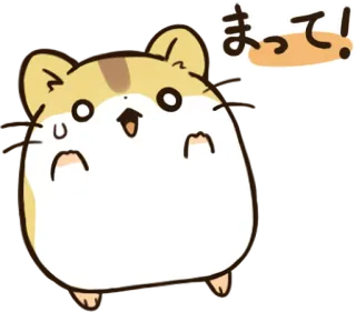 😲 まって! hamster, cute, animal, japanese telegram sticker