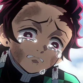 🔥 Tanjiro Kamado Demon Slayer Anime, Pleurs, Demon Slayer, Tanjiro Kamado telegram sticker