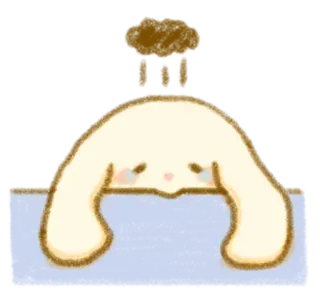 💭 królik, smutny, płaczący, kreskówka, zwierzę, słodki whatsapp sticker