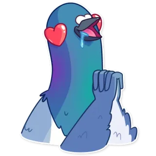 😍 นกพิราบ, นก, ความรัก, หัวใจ, การ์ตูน, น่ารัก telegram sticker