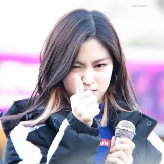 ✊ woman, singer, gesture, kpop, music telegram sticker