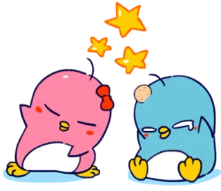 🤕 penguin, cute, sleepy, animal, kawaii, cartoon whatsapp sticker