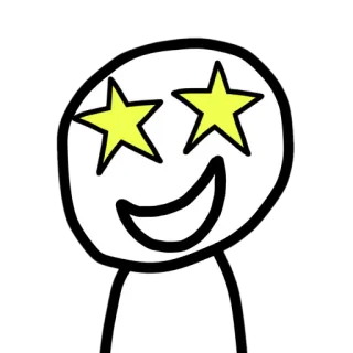🤩 ojos de estrella, sonriente, dibujos animados, feliz, pegatina telegram sticker