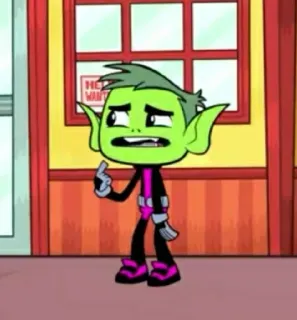 ✨ Beast Boy Teen Titans Go! Beast Boy, Teen Titans Go!, cartoon, middelvinger, aanstootgevend telegram sticker