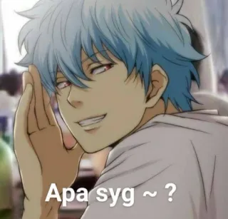 😏 Apa syg ~ ? Аниме, Персонаж, Вопрос, Приветствие whatsapp sticker