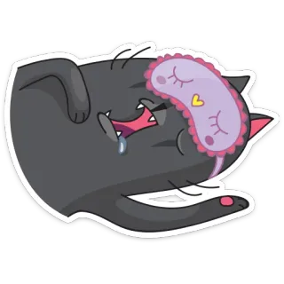 😴 gato, dormir, antifaz, lindo, dibujos animados, animal telegram sticker