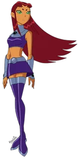 😠 Starfire Teen Titans Cartoon, Superheld, animiert whatsapp sticker