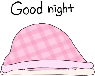 💤 Good night good night, sleep, cute, hat, pink telegram sticker