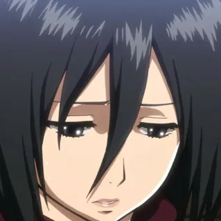 ❤️ Mikasa Ackerman Attack on Titan อนิเมะ, มิคาสะ, ผ่าพิภพไททัน, เศร้า whatsapp sticker