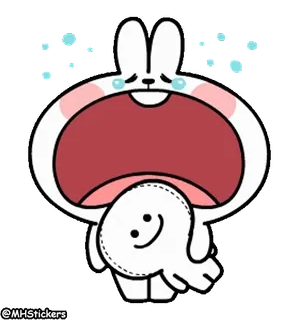 😭 토끼, 우는, 슬픈, 귀여운, 만화 telegram sticker
