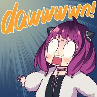 😱 Anya Forger Spy × Family dawwwn! anime, meme, Anya, Spy Family, lindo, impactado, reacción telegram sticker