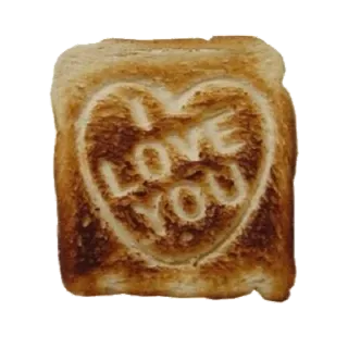 💗 I LOVE YOU Toast, Amore, Cuore, Cibo, Colazione, San Valentino telegram sticker