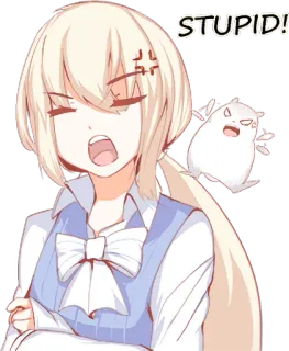 💢 STUPID! anime, manga, angry, yelling, cute, character telegram sticker
