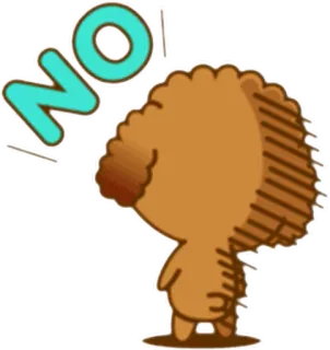 🙅‍♂️ NO não, rejeição, fofo, animal, desenho telegram sticker