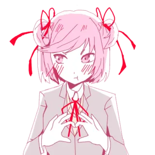 💕 Natsuki Anime, Manga, Kreskówka, Urocze, Dziewczyna telegram sticker
